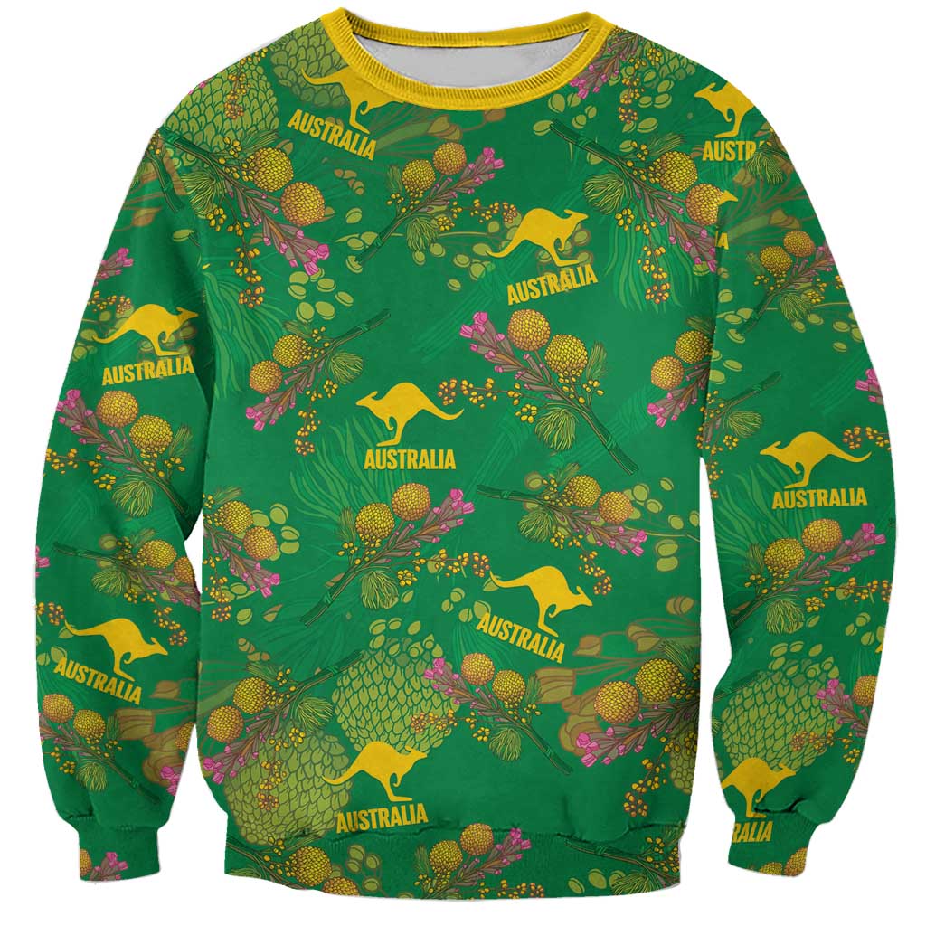 Australia Billy Buttons Sweatshirt Aussie Pycnosorus Kangaroo Seamless Style