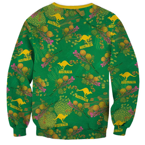 Australia Billy Buttons Sweatshirt Aussie Pycnosorus Kangaroo Seamless Style