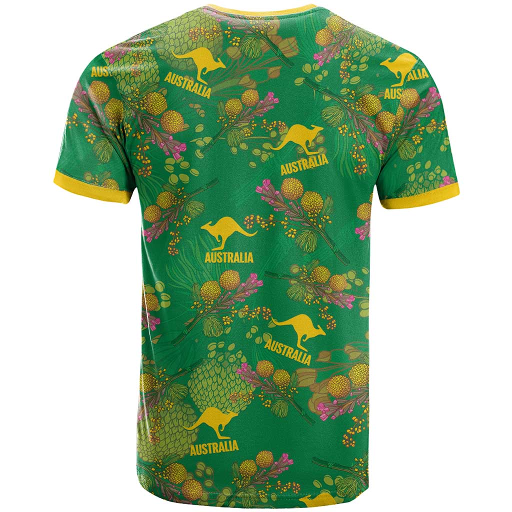 Australia Billy Buttons T Shirt Aussie Pycnosorus Kangaroo Seamless Style