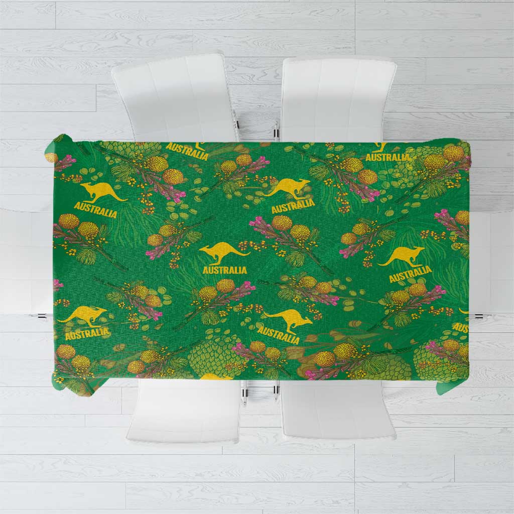 Australia Billy Buttons Tablecloth Aussie Pycnosorus Kangaroo Seamless Style