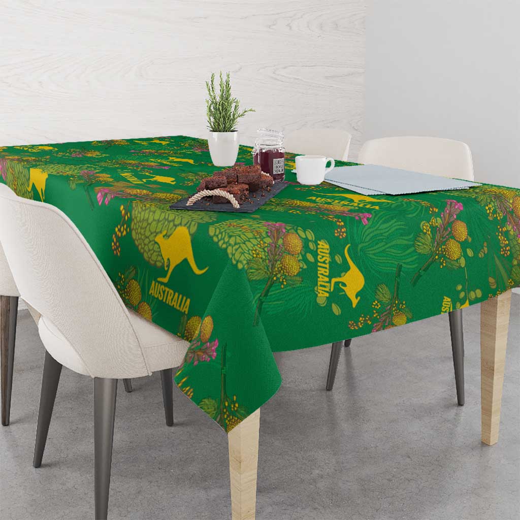 Australia Billy Buttons Tablecloth Aussie Pycnosorus Kangaroo Seamless Style