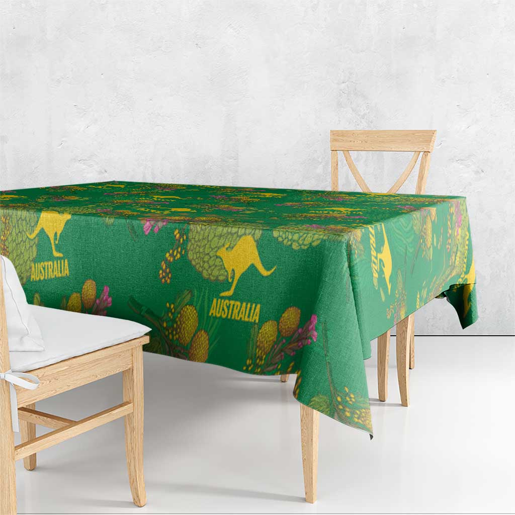 Australia Billy Buttons Tablecloth Aussie Pycnosorus Kangaroo Seamless Style