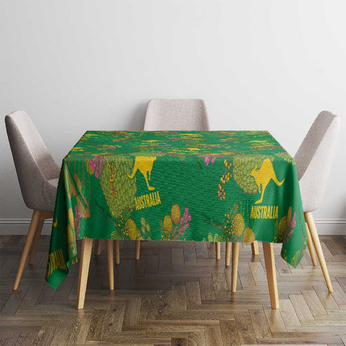 Australia Billy Buttons Tablecloth Aussie Pycnosorus Kangaroo Seamless Style