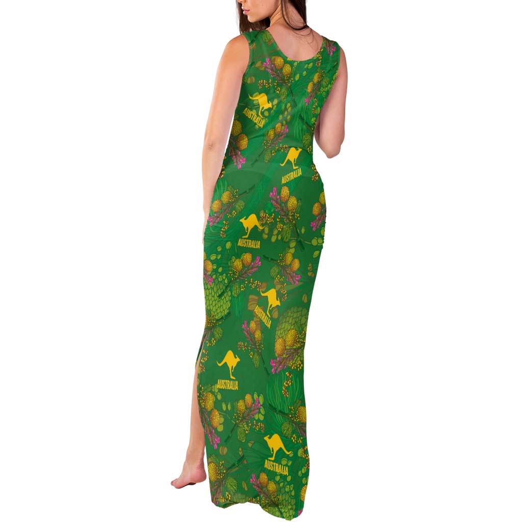 Australia Billy Buttons Tank Maxi Dress Aussie Pycnosorus Kangaroo Seamless Style