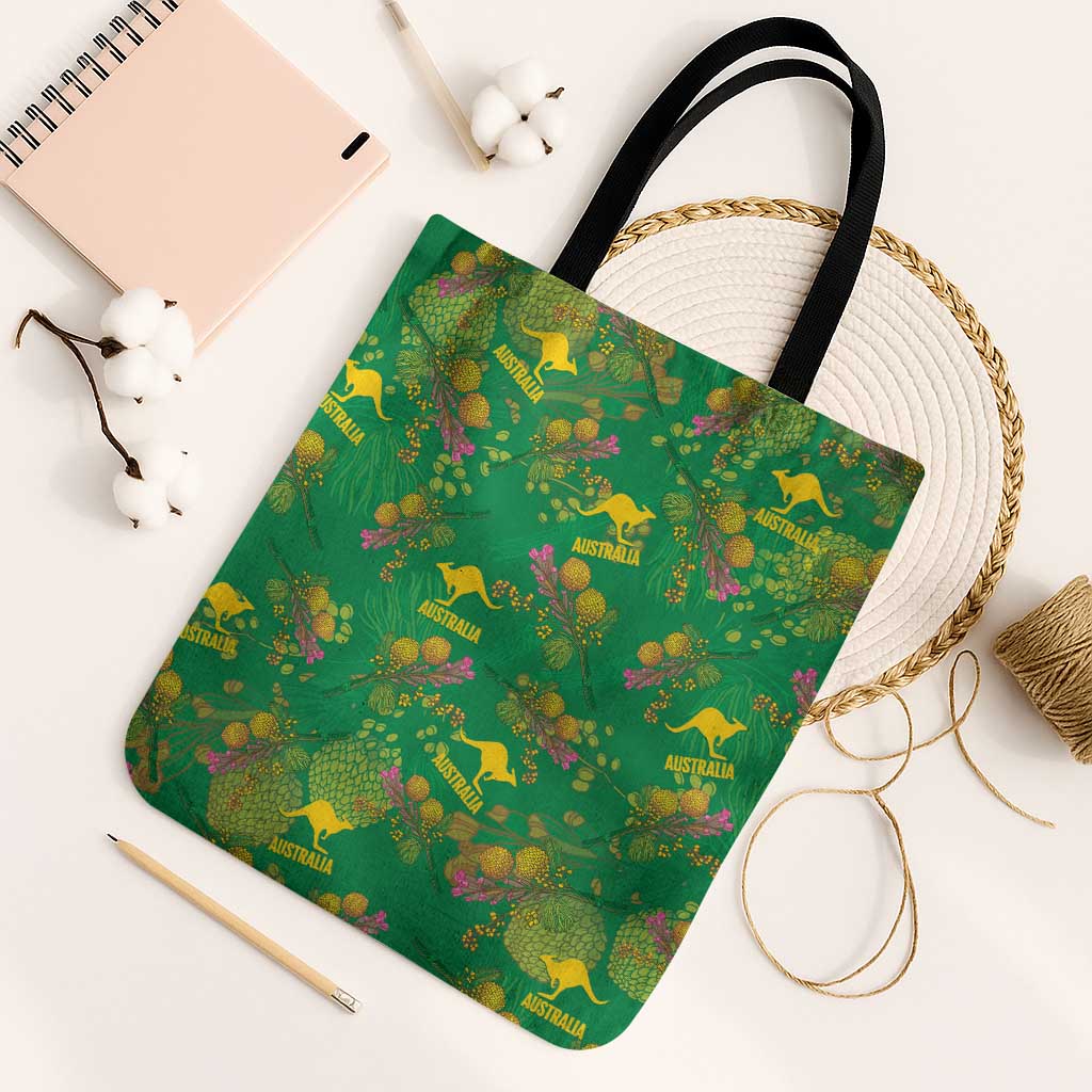 Australia Billy Buttons Tote Bag Aussie Pycnosorus Kangaroo Seamless Style