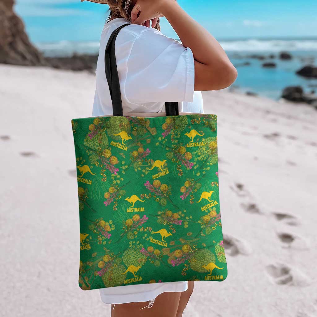 Australia Billy Buttons Tote Bag Aussie Pycnosorus Kangaroo Seamless Style