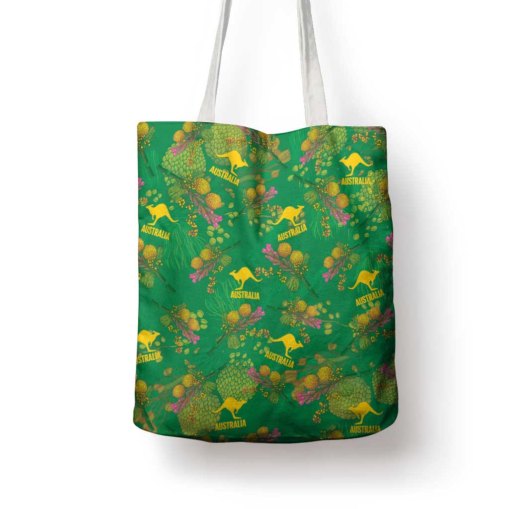 Australia Billy Buttons Tote Bag Aussie Pycnosorus Kangaroo Seamless Style