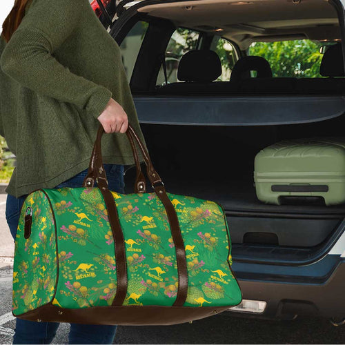 Australia Billy Buttons Travel Bag Aussie Pycnosorus Kangaroo Seamless Style
