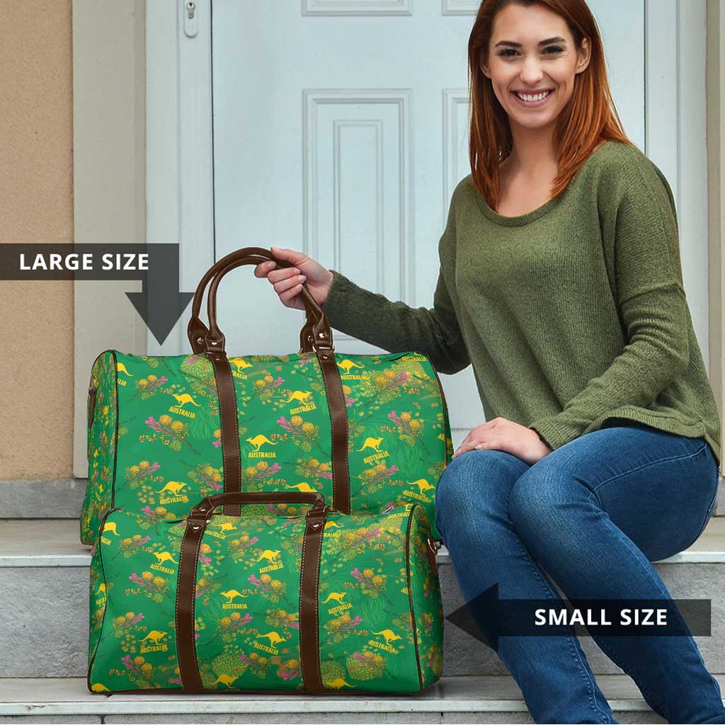 Australia Billy Buttons Travel Bag Aussie Pycnosorus Kangaroo Seamless Style