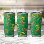 Australia Billy Buttons Tumbler Cup Aussie Pycnosorus Kangaroo Seamless Style
