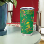 Australia Billy Buttons Tumbler Cup Aussie Pycnosorus Kangaroo Seamless Style