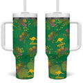 Australia Billy Buttons Tumbler With Handle Aussie Pycnosorus Kangaroo Seamless Style