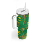 Australia Billy Buttons Tumbler With Handle Aussie Pycnosorus Kangaroo Seamless Style