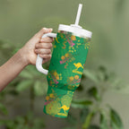 Australia Billy Buttons Tumbler With Handle Aussie Pycnosorus Kangaroo Seamless Style