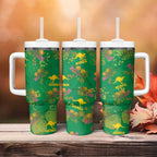 Australia Billy Buttons Tumbler With Handle Aussie Pycnosorus Kangaroo Seamless Style