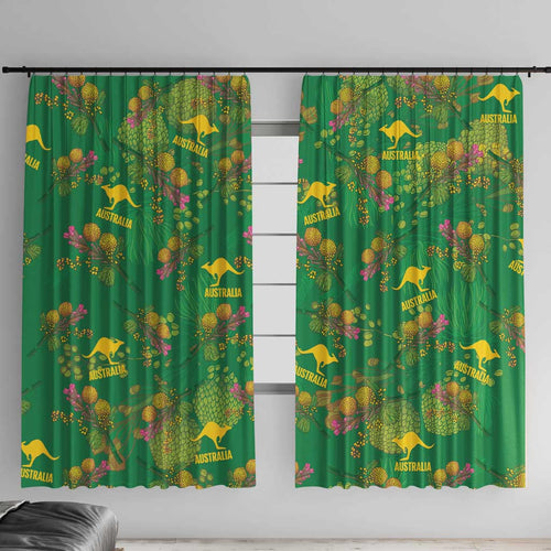 Australia Billy Buttons Window Curtain Aussie Pycnosorus Kangaroo Seamless Style