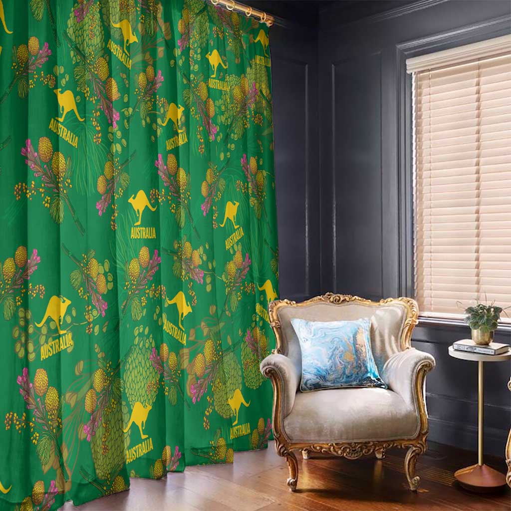 Australia Billy Buttons Window Curtain Aussie Pycnosorus Kangaroo Seamless Style