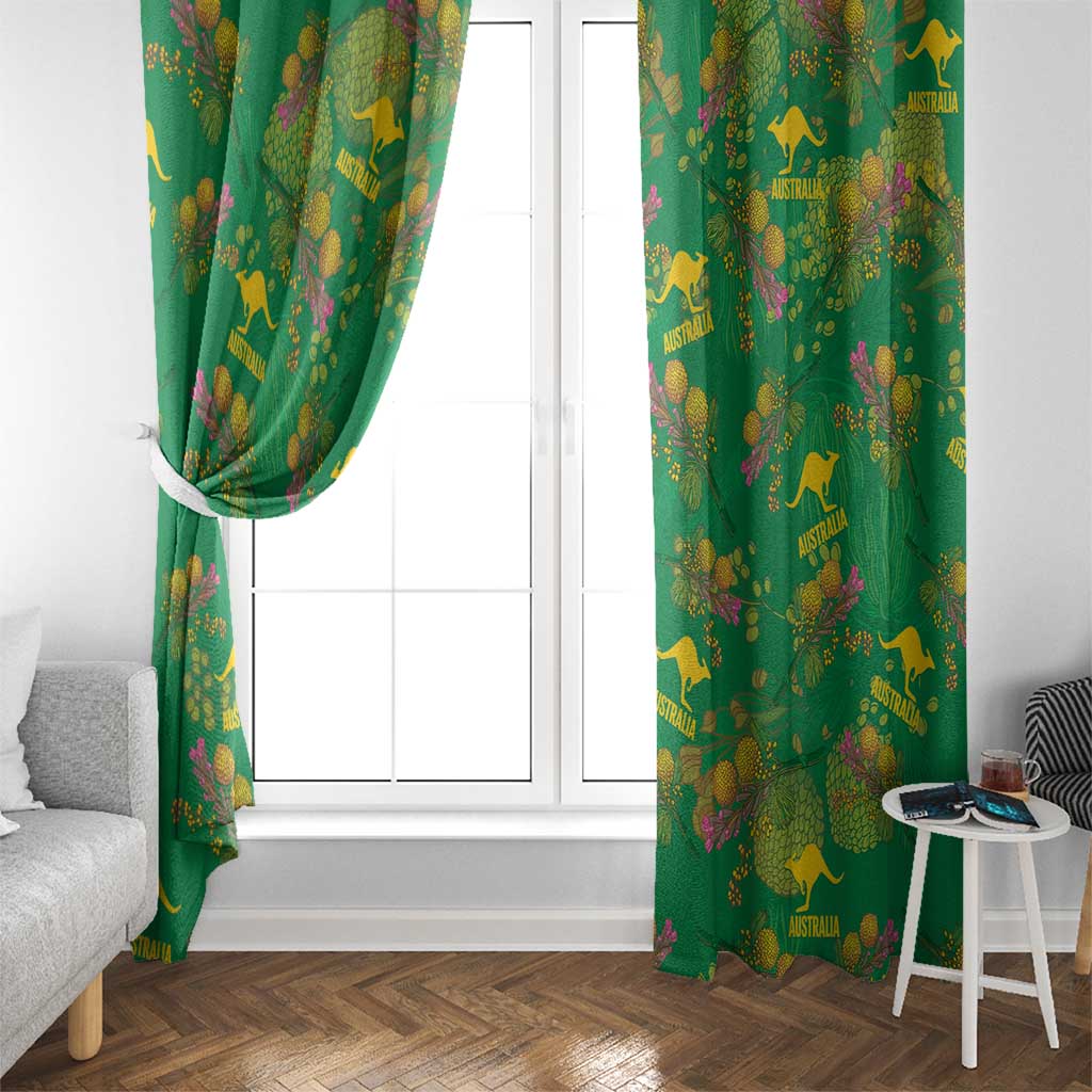 Australia Billy Buttons Window Curtain Aussie Pycnosorus Kangaroo Seamless Style