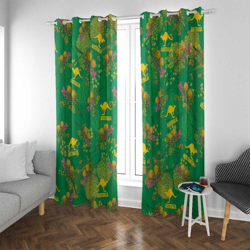 Australia Billy Buttons Window Curtain Aussie Pycnosorus Kangaroo Seamless Style