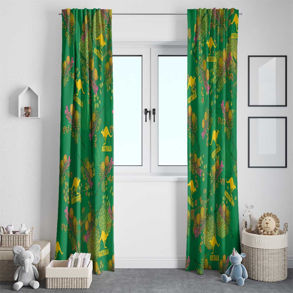 Australia Billy Buttons Window Curtain Aussie Pycnosorus Kangaroo Seamless Style