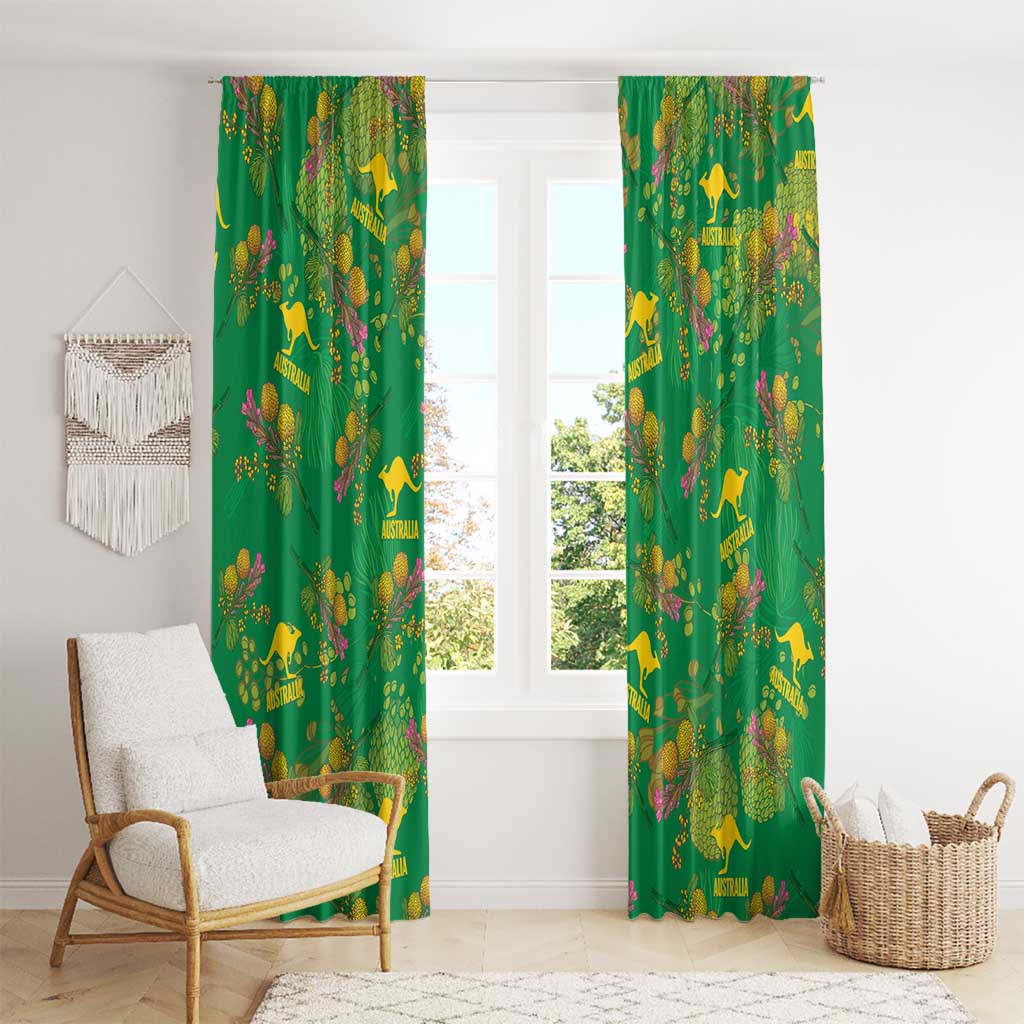 Australia Billy Buttons Window Curtain Aussie Pycnosorus Kangaroo Seamless Style