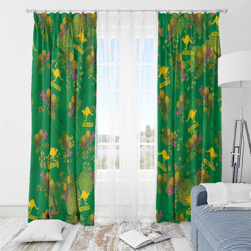Australia Billy Buttons Window Curtain Aussie Pycnosorus Kangaroo Seamless Style