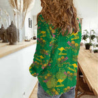 Australia Billy Buttons Women Casual Shirt Aussie Pycnosorus Kangaroo Seamless Style