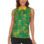 Australia Billy Buttons Women Sleeveless Polo Shirt Aussie Pycnosorus Kangaroo Seamless Style