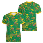 Australia Billy Buttons Women V-Neck T-Shirt Aussie Pycnosorus Kangaroo Seamless Style