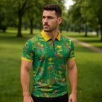 Australia Billy Buttons Zipper Polo Shirt Aussie Pycnosorus Kangaroo Seamless Style