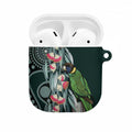 Australian Ringneck Parrot AirPods Case Barnardius Zonarius Eucalyptus Flowers Aboriginal Art
