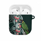 Australian Ringneck Parrot AirPods Case Barnardius Zonarius Eucalyptus Flowers Aboriginal Art