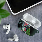 Australian Ringneck Parrot AirPods Case Barnardius Zonarius Eucalyptus Flowers Aboriginal Art
