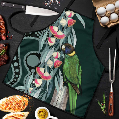 Australian Ringneck Parrot Apron Barnardius Zonarius Eucalyptus Flowers Aboriginal Art