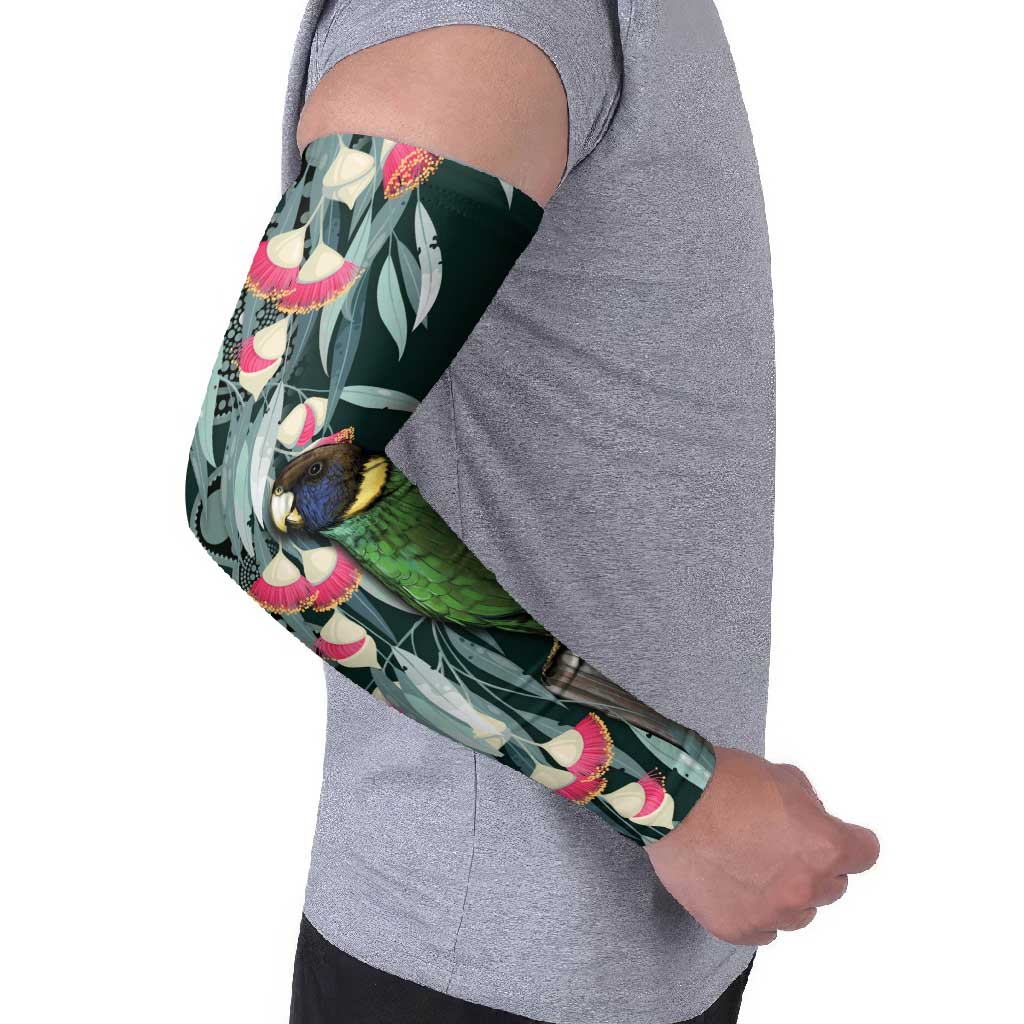 Australian Ringneck Parrot Arm Sleeves Barnardius Zonarius Eucalyptus Flowers Aboriginal Art