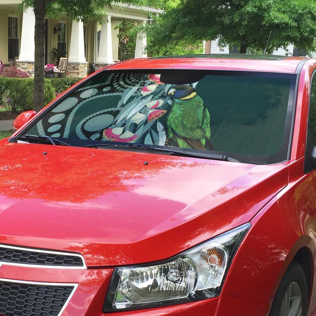Australian Ringneck Parrot Auto Sun Shade Barnardius Zonarius Eucalyptus Flowers Aboriginal Art