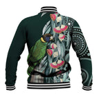 Australian Ringneck Parrot Baseball Jacket Barnardius Zonarius Eucalyptus Flowers Aboriginal Art