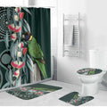 Australian Ringneck Parrot Bathroom Set Barnardius Zonarius Eucalyptus Flowers Aboriginal Art