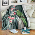Australian Ringneck Parrot Blanket Barnardius Zonarius Eucalyptus Flowers Aboriginal Art