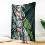 Australian Ringneck Parrot Blanket Barnardius Zonarius Eucalyptus Flowers Aboriginal Art