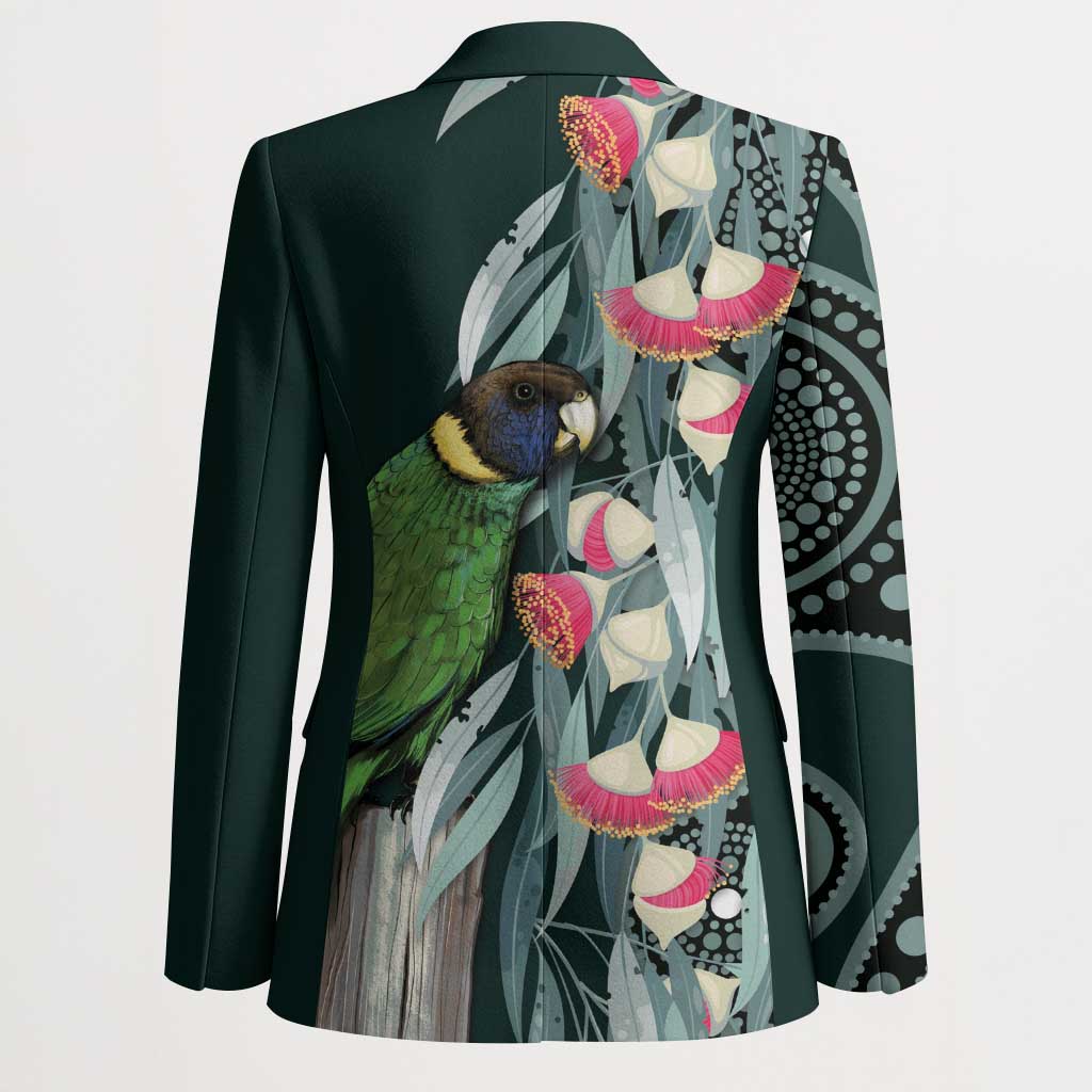 Australian Ringneck Parrot Blazer Barnardius Zonarius Eucalyptus Flowers Aboriginal Art