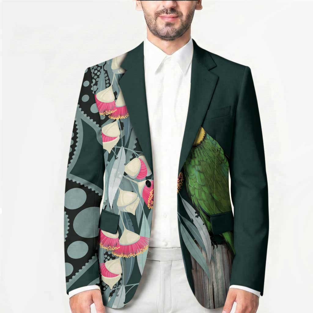 Australian Ringneck Parrot Blazer Barnardius Zonarius Eucalyptus Flowers Aboriginal Art