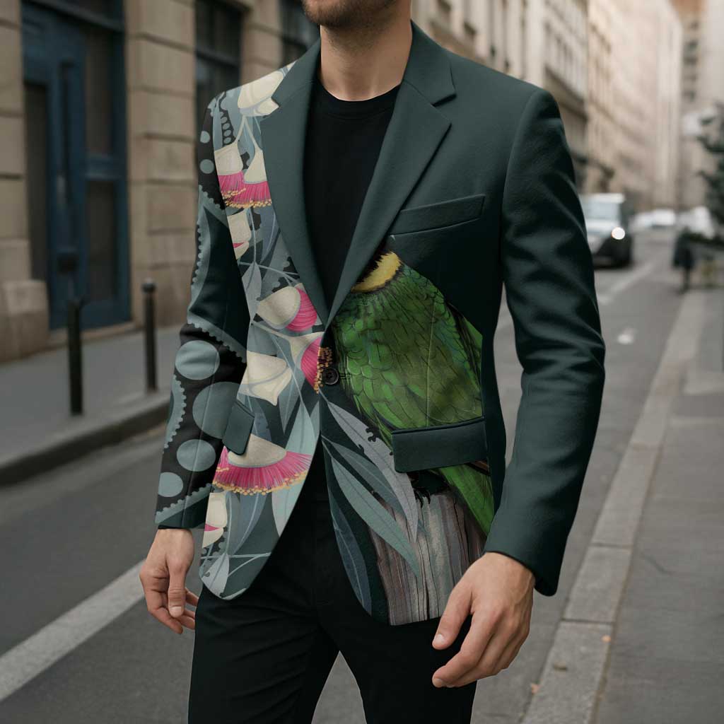 Australian Ringneck Parrot Blazer Barnardius Zonarius Eucalyptus Flowers Aboriginal Art