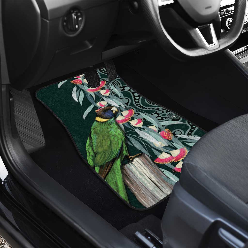 Australian Ringneck Parrot Car Mats Barnardius Zonarius Eucalyptus Flowers Aboriginal Art