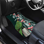 Australian Ringneck Parrot Car Mats Barnardius Zonarius Eucalyptus Flowers Aboriginal Art