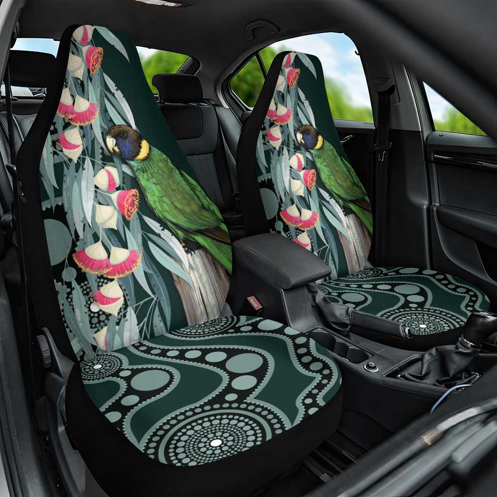Australian Ringneck Parrot Car Seat Cover Barnardius Zonarius Eucalyptus Flowers Aboriginal Art
