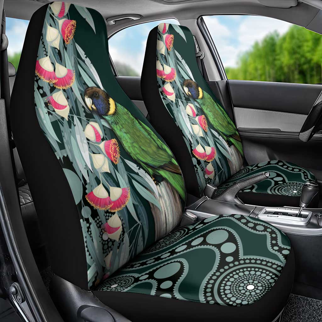 Australian Ringneck Parrot Car Seat Cover Barnardius Zonarius Eucalyptus Flowers Aboriginal Art