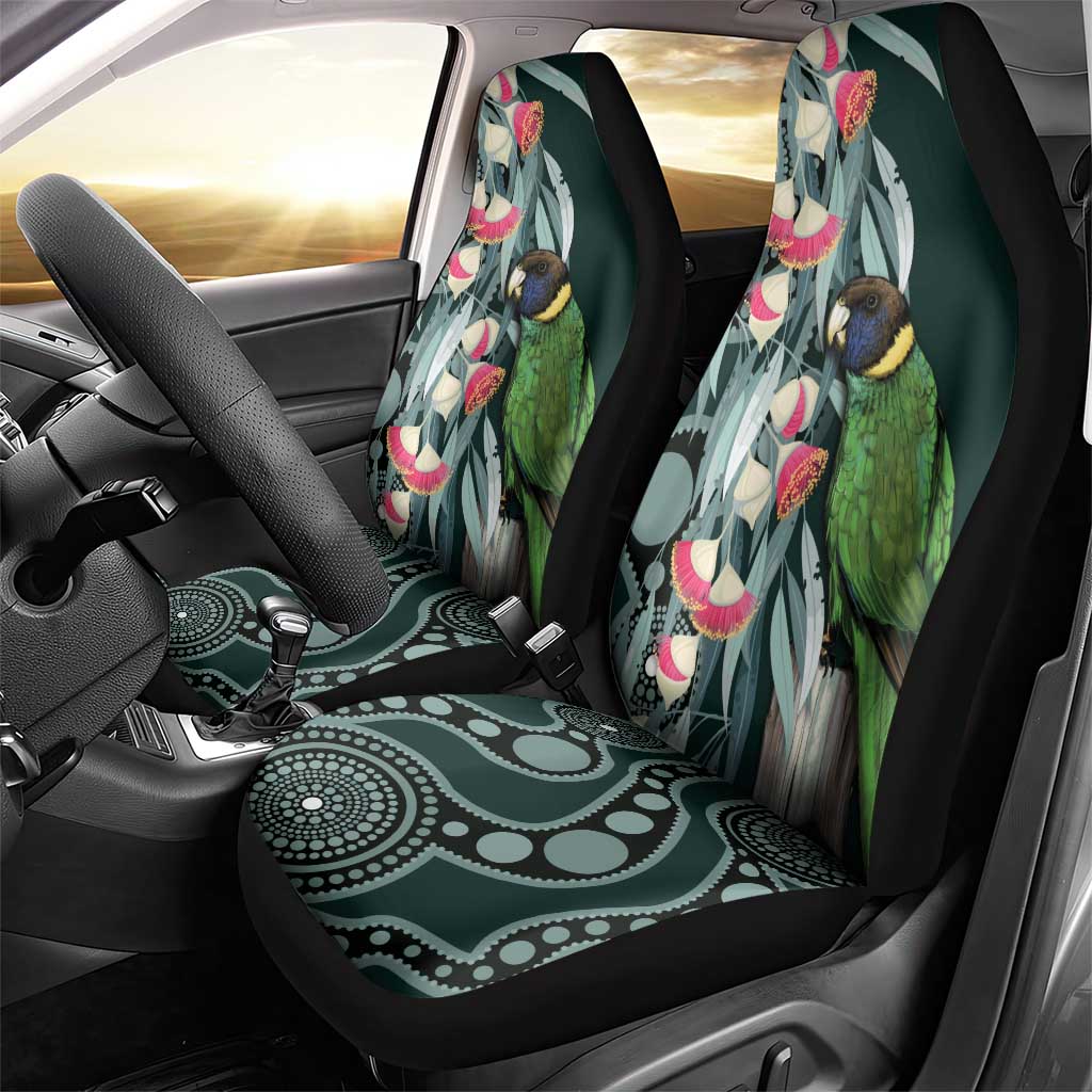 Australian Ringneck Parrot Car Seat Cover Barnardius Zonarius Eucalyptus Flowers Aboriginal Art