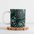 Australian Ringneck Parrot Ceramic Mug Barnardius Zonarius Eucalyptus Flowers Aboriginal Art