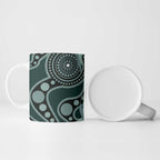 Australian Ringneck Parrot Ceramic Mug Barnardius Zonarius Eucalyptus Flowers Aboriginal Art